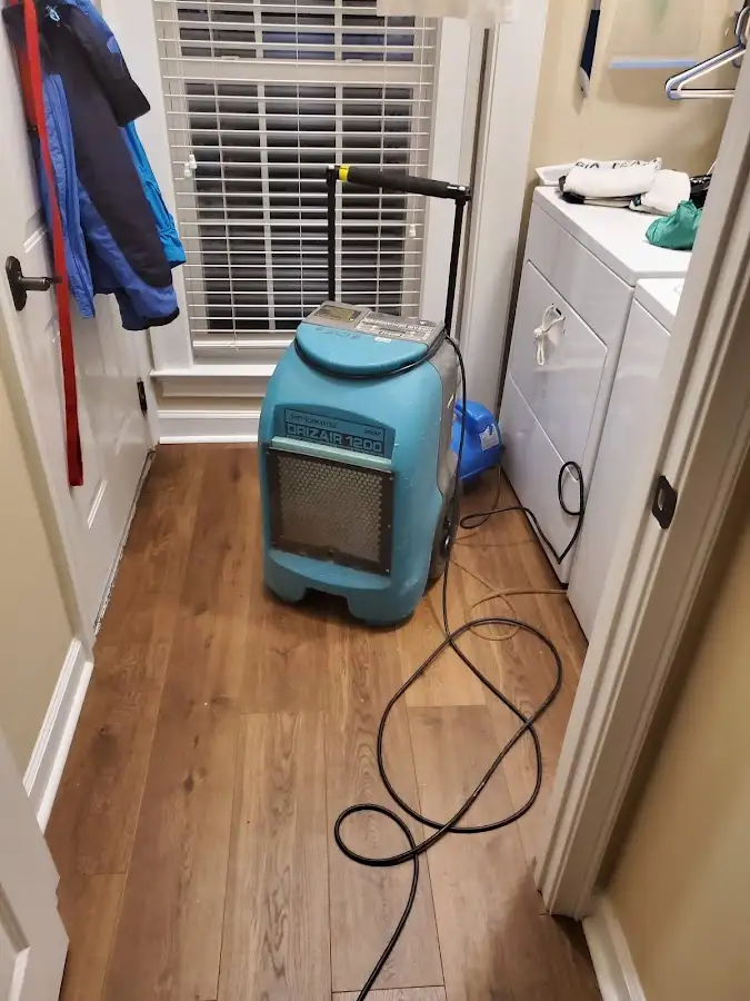 Commercial dehumidifier deployed for Flood Damage Cleanup in Woodfield